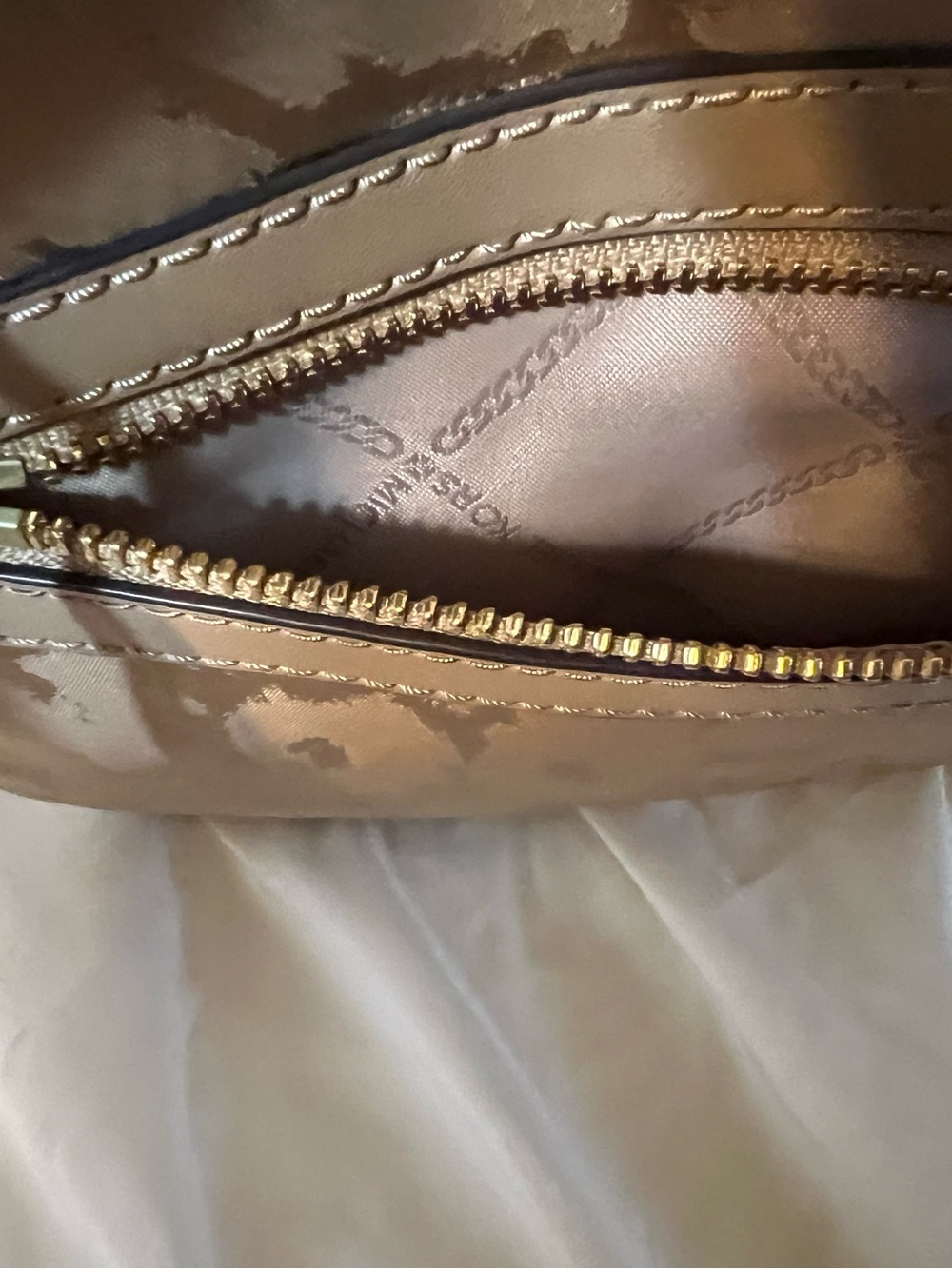 Michael Kors Beige Printed Crossbody with Gold Accents - Picture 6 of 6